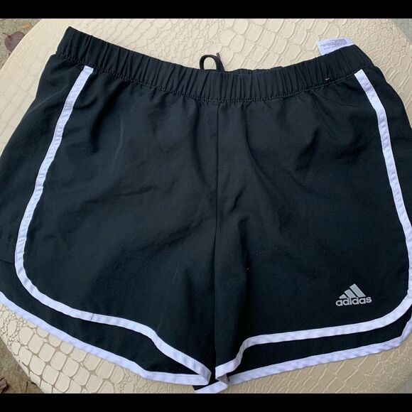 Adidas Climalite black soccer shorts with logo, Great condition, Small - Picture 1 of 8